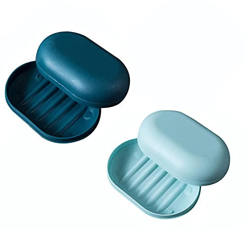 Soap Dish with Lid Travel Soap Case Soap Bar Travel Soap Leakproof Soap Box Container Holder closable Soap Bar Dish Storage for Shower Travel Hiking Bathroom School Gym - 2PCS