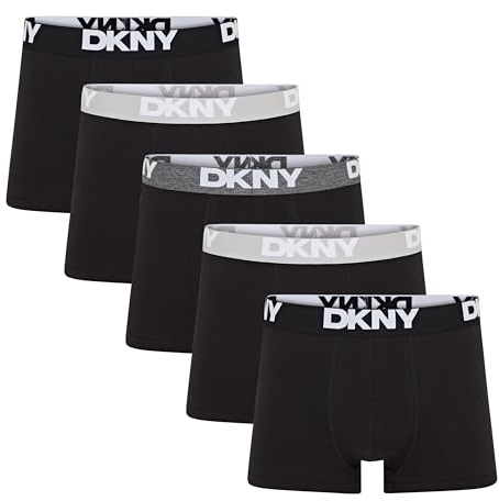 DKNY Portland, Bañador para Hombre, (Pack de 5), Negro, L