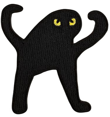 Urbanski Patch Funny cursed Cat lustige verfluchte Katze zum Aufbügeln 6,5 x 6.5 cm | Aufnäher Applikation Bügelbild