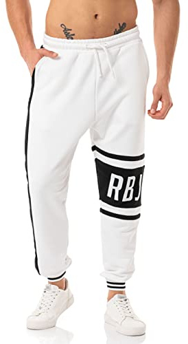 Red Bridge Pantaloni da jogging da uomo pantaloni da jogging pantaloni casual RBJ Print, natur, M