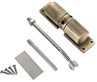 Chiusura a molla regolabile, chiusura automatica in alluminio silenzioso con asta di regolazione e viti per porta interna, chiudiporta, molla cancello, chiusura a molla, bronzo