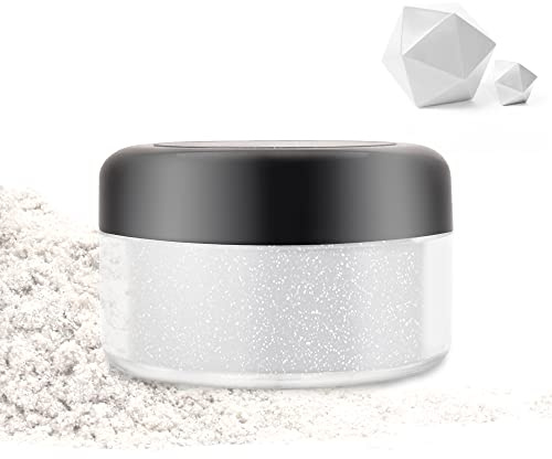 Essbarer Glitzer - 10g Essbarer Glitzerstaub Glitzerpulver für Lebensmittel, Getränke, Kuchen - Metallisch Lebensmittelfarbe Pulver Staubpulver zum Dekorieren von Torten, Süßigkeiten, Keksen (Weiß)