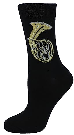 Musik-Socken mit eigenwebtem Tenorhorn, Blasmusik 1 Paar (DE/NL/SE/PL, Numerisch, 43, 45, Regular, Regular)