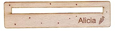 minimutz Lesehilfe Kinder 1. Klasse Holz | Personalisiertes Lesezeichen mit Name | Lesestreifen Lineal mit Lesefenster Schulkind | Hilfe bei Legasthenie Lesen Lernen Schultüte