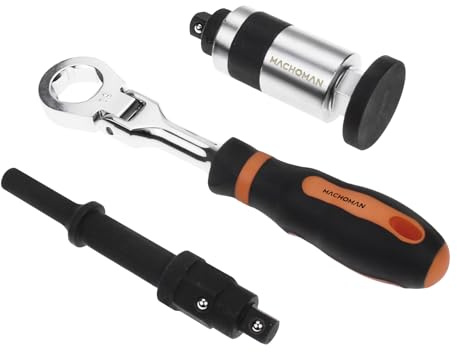MACHOMAN 3/8 Zoll Schlag-Ratschen-Steckschlüssel-Satz, 4-teilig – Reversibler Griff, Verlängerung, Adapter und Etui – für Auto-Mechanik und Heimwerker (IWA304)