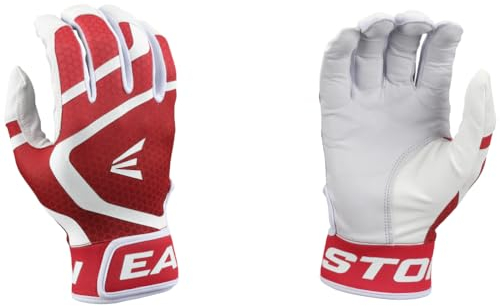 Easton | MAV GT Baseball Batting Gloves | White/Red | Youth Large