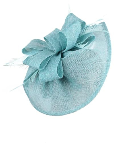 Damen-Fascinator mit Federn, Vintage-Stil, für Hochzeit, Party, eleganter Fascinator, Haarschmuck, Türkis