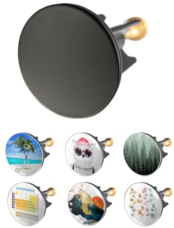 Arteneur Waschbeckenstöpsel 40mm Schwarz – Edelstahl Excenterstopfen mit extra Schwerer Messingschraube für stabilen Halt | Universeller Abflussstopfen für Waschbecken