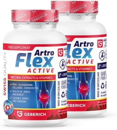 (2 Pacchi) ARTROFLEX ACTIVE | Integratore per il Benessere delle Articolazioni | Con Glucosamina, MSM, Condroitina, Collagene Marino, Vitamina C, Magnesio, Zinco ed Estratti Vegetali | 30 Capsule