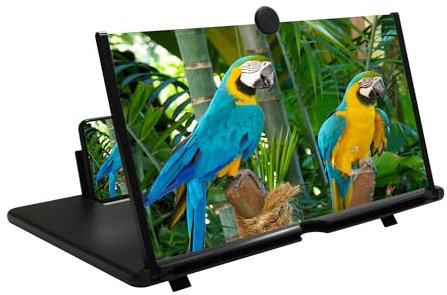 Amplificatore con lente d'ingrandimento 30,5 cm, schermo HD 3D per cellulare, per film, video e giochi. Supporto pieghevole per cellulare con lente d'ingrandimento, supporta tutti gli smartphone, un