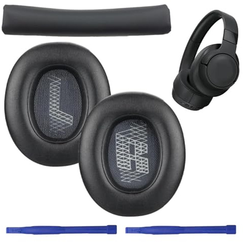 Xiciki 1 Paire Mousse Coussin Coussinets Compatible avec Casque JBL,JBL Tune 700BT 750BT 750BTNC, Coussinets d'oreille de Rechange avec Cuir de Protéine et Mousse à Mémoire (Noir)