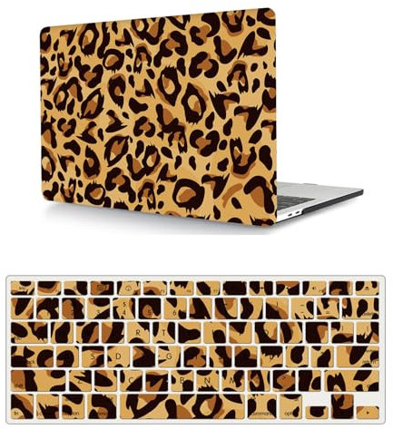 HLAAJJX Hülle Case Kompatibel mit MacBook Pro 16 Zoll M3 M2 M1 2023 2021 A2485 A2780 A2991 mit Liquid Retina Display Touch ID, Plastik Hartschale Schutzhülle + Tastaturschutz,Leopardenfleck