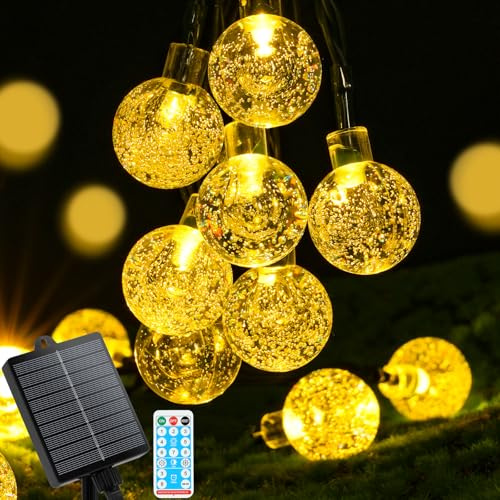 AUAUY Solar Lichterkette Aussen Wetterfest, 7m 50 LED 8 Modi IP65, Warmweiß