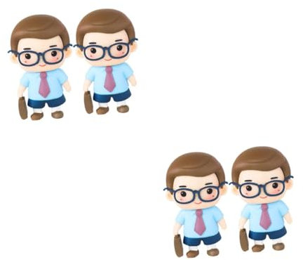 UPKOCH 4pcs Father Figurine Cake Toppers for Father's Day Birthday Decorations Father Figurine Cupcake Toppers Cake Ornament