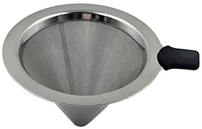 NUOBESTY Filtro De Acero Inoxidable Cafetera Gotero Embudo De Doble Para Preparar Café Filtrado Casa
