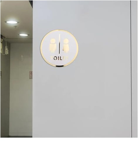 Panneau Wc Panneau de toilette for femmes et hommes, pictogramme en acrylique, décalcomanies de salle de bains, panneau de salle de bains for toilettes, magasin, lieu Public et Commercial(Style A)