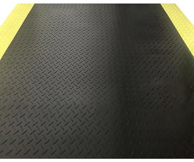 Stehmatten, Bodenmatten zur Vorbeugung von Ermüdung, 3 mm Dicke Bodenmatten for Arbeitsplatz, Garage, Küche, Geschäft, Büro, Schwarz mit gelbem Rand(59inx39in)