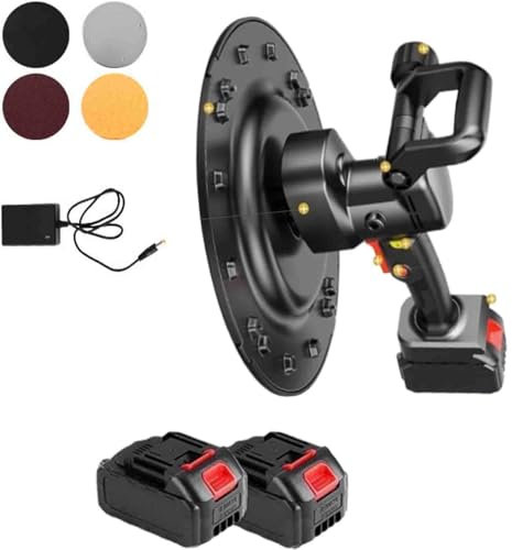 Levigatrice elettrica per muri, Lucidatrice a Batteria - Disco Diamantato 38cm con Batteria Li-ion 21V, S-istema Raffreddamento Bidirezionale, Ideale per Lavori Intensivi,2batteries