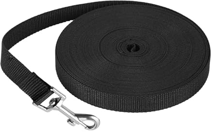 Training Lead for Dogs 10m/32ft Adjustable Long Line Dog Lead for Puppy Medium Large Dogs with Soft Padded Handle and Heavy Duty Hook for Large Small Puppy Dog (Black)