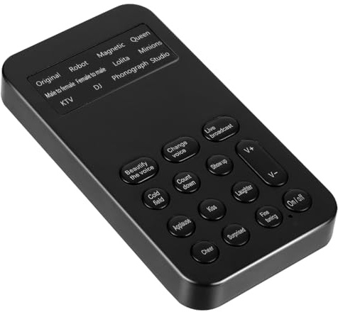 ELAYARD Mini Carte Son Externe Noire Abs 8 Effets Sonores Multiples pour Modification de Voix Claire Karaoké et Divertissement sur Ordinateur et Téléphone