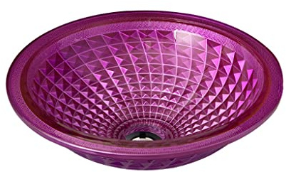 KOMFGT Bathroom Sink Modern Simple Vessel Sink Bathroom Round Wash Basin Tempered Glass Wash Basin Hotel Art Desk Sink Bathroom Vessel Sinks