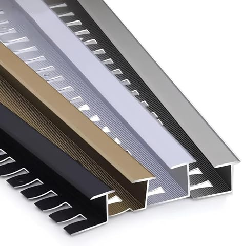 Treppenkantenprofil Einfassprofil Biegbar T-Form Abschlussprofil Länge 90cm Metallprofil Für Laminat, Parkett Und Fliesen(Gold,13-15mm)