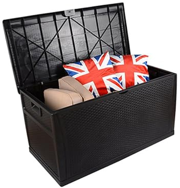 Caja de almacenamiento para exteriores, asiento de jardín impermeable con gran capacidad, ideal para jardines, balcones y patios