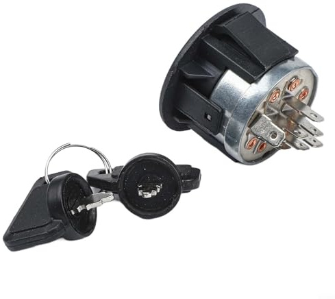 Interruptor de encendido para cortacésped, construcción de metal de 7 terminales compatible con el modelo 01588300 430-406, arranque fiable y conexión eléctrica estable para equipos de jardín