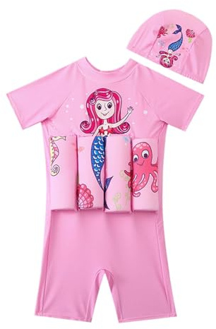 Costume Bambina Mare 2 Anni-Costume da Bagno Galleggiante per Bambine, Costume da Allenamento per Imparare A Nuotare (4 Anni-8 Anni)