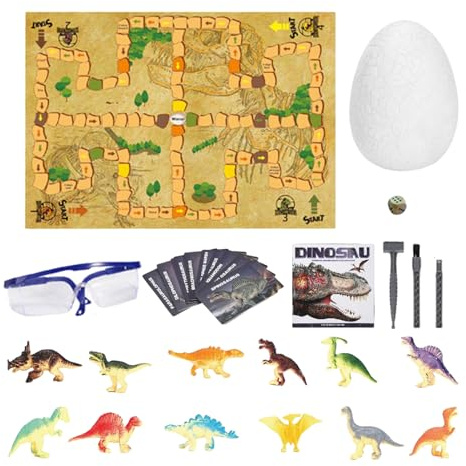 - Set di scavi – Set di scavi per Dinosauri da 9,06 Pollici | Scienza 'Archeologia educativa | Scopri i Giocattoli delle Uova per Compleanno, Capodanno, Natale, Pasqua, Vere Pietre preziose