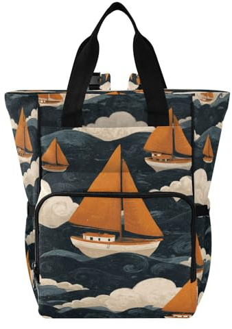 Ttgoth Sac à dos à langer imperméable avec porte-biberons isothermes, sac à dos de voyage multi-poches avec sangles de poussette pour maman et papa