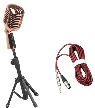 Mekalero Professional Dynamic Microphone Set with Shock Mount for Broadcasting Old Dynamic Pickup