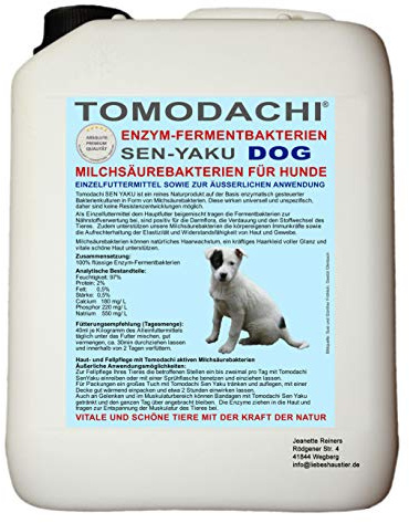 BARFen Hund, Futterzusatz, aktive Milchsäurebakterien, Stoffwechsel, Darmflora, Futterverwertung, Verdauung, Haut und Fell bei Hunden, natürliches Haarwachstum und ein kräftiges Haarkleid, 5L