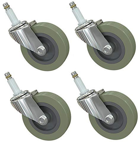 Stielrollen M8 Lenkrollen für Trolley 50mm 2 zoll Universal 180kg Gewinde Schwerlastrollen Mit Gehäuse M12 Für Möbel Und Industrieller Transport 4 Stück