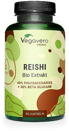 Vegavero Organic Reishi Extract | 8400 mg (14:1) Ganoderma Lucidum | with Polysaccharides & Beta Glucans | Mushroom Supplement | 90 Capsules | Vegan