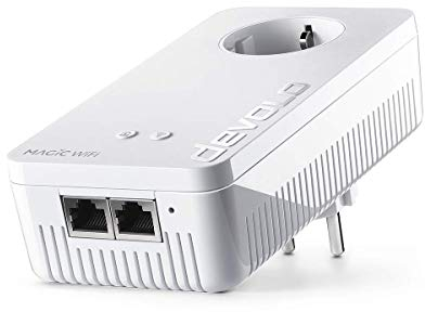 Devolo Magic 2 WiFi Next Single - Adattatore Powerline per l'Espansione della Rete per lo Smart Working (2400 Mbps, 2 Collegamenti LAN Gigabit, Tecnologia G.hn, Mesh WiFi)