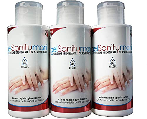 Sanity 101 Gel Tascabile Igienizzante Mani 70% Alcool Senza Risciacquo, 3X 100Ml - 300 Ml