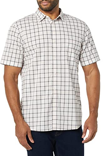 Amazon Essentials Homme Chemise en Popeline à Manches Courtes Coupe Ajustée