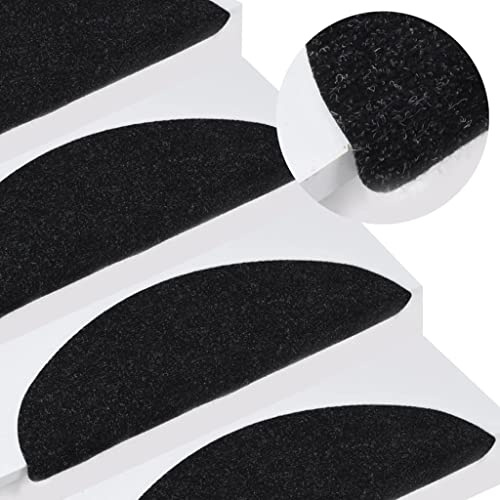 Stufenmatten Selbstklebend 15 Stk.Teppich Stufenmatten Treppenstufen,Treppen Rutschschutz antirutsch Treppenstufen Matten für Mensch und Tier, Stufenmatten Set,Treppe Dekoration,56x20 cm Schwarz