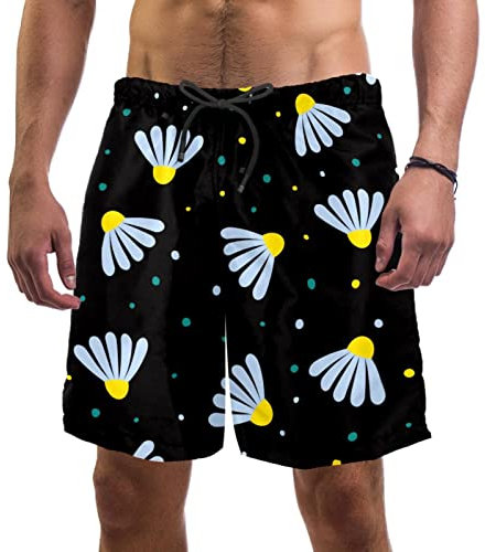 GORDESC Badminton-Badehose mit niedlichem Muster, Strandhose, schnelltrocknend, mit Taschen/Netzfutter, mehrfarbig, XXL