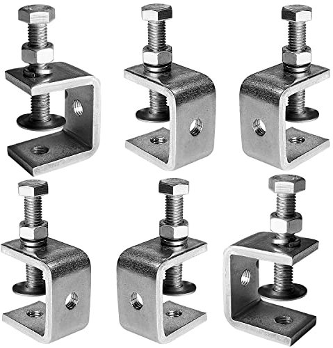 6 Pezzi Morsetti da Falegname,30mm Morsetti per morsetti a c Inossidabile 304, Resistente Morsetto Di Apertura Grande, con Apertura a Mascella, per Scrivania e Tavolo da Lavoro (30mm)