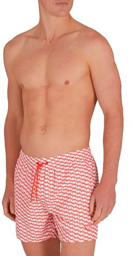 EMPORIO ARMANI Bañador Tipo bóxer para Hombre, Blanco/Rojo Com, S