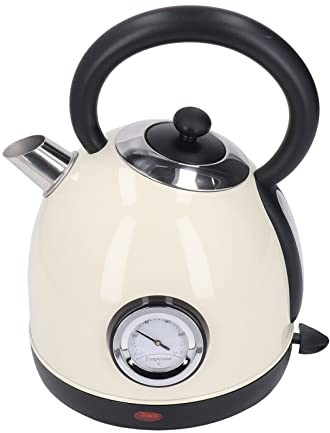 PENO Bouilloire à Billes, Protection Contre Le Chauffage à Sec, Petite Bouilloire électrique, poignée Facile avec thermomètre pour Bureau à Domicile Beige