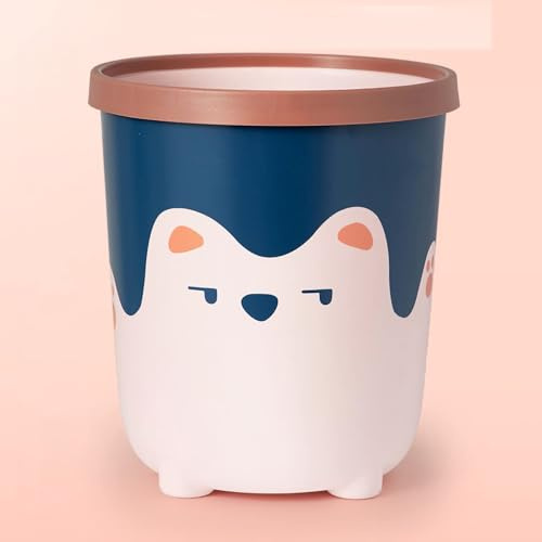 Cyrank Petite Poubelle Mignonne, poubelles de comptoir Corbeille à Papier en Plastique Mini Minuscule Poubelle de Bureau pour Bureau Voiture Bureau Cuisine(L#Rose)