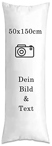 MFGCH Personalisiertes Kissen Fotokissen, Seitenschläferkissen, Kissen mit Foto Selbst Gestalten, Doppelseitiger Druck Fotokissen mit Bild und Text, für Geburtstag, Muttertag, 50x150cm