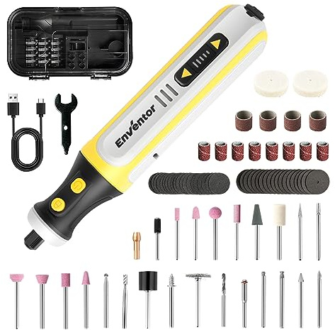 Enventor Rotary Tool with Type-C Charging, Cordless 8V 5 Speed 28000RPM