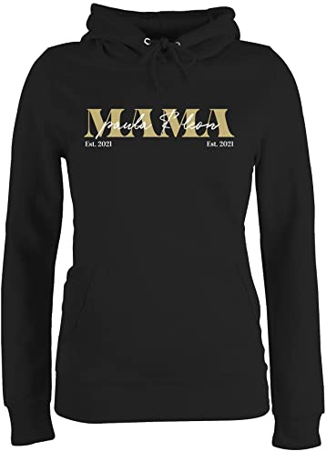 Geschenk mit Namen personalisiert by Shirtracer - Pullover Damen Hoodie Frauen - Mama Geschenk mit Namen Kinder Datum Geburtsjahr Muttertagsgeschenk Mutti seit