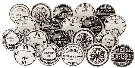 Shah Crafts.Ceramic Door Knobs Set of 1o Assorted Clock Designs Handmade Door Knob Vintage Shabby Chic ForInterior Furniture, Cabinet Cupboard Wardrobe Drawers Pulls Handles
