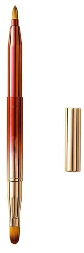 Squisito applicatore professionale per labbra, pennelli retrattili per rossetto, pennello da trucco per rossetto lucido, strumento per donne e ragazze (rosso sfumato a due teste)