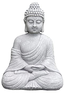Buddah-Figuren, Buddha-Statuen for Zuhause, meditierende Buddha-Statue aus Kunstharz, 22,9 cm, heitere, dekorative sitzende Buddha-Figur for Zuhause, Outdoor, Garten, Hof, Kunstdekoration, Yoga-Zen-De